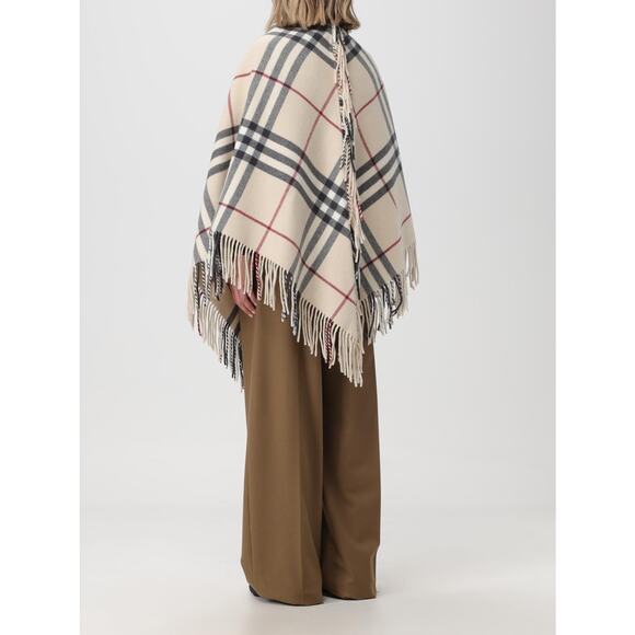 NWT Burberry Archive Beige Classic Check Wool Cape Fringe Shawl Italy 225x85 - Picture 3 of 16